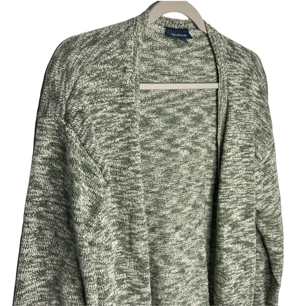 ModCloth‎ Open Front Cardigan Sweater Womens Size Large Green Grey Marled Soft